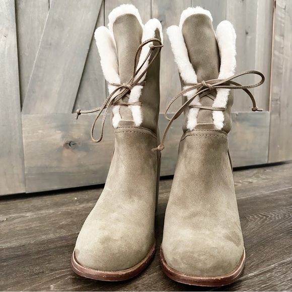 UGG ‘Jerene’ Shearling Lace Up Suede Boots - Picture 14 of 14